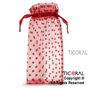 BOLSA ORGANZA ROJO 15X25 LUNARES HS3977-6 x 1